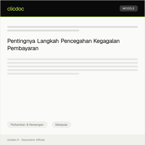 Document preview: Langkah Pencegahan Kegagalan Pembayaran — Perbankan & Kewangan, Malaysia