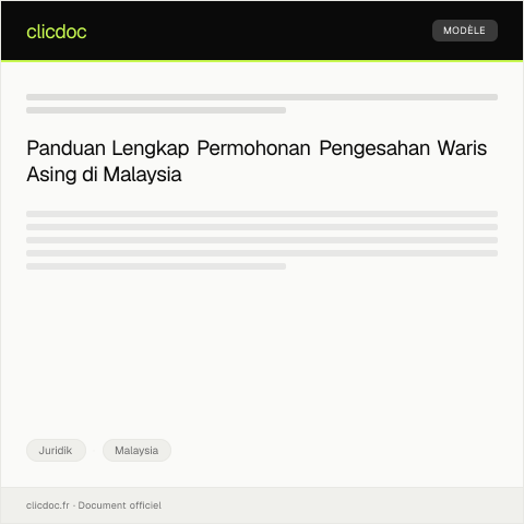 Document preview: Langkah-langkah Permohonan Pengesahan Waris Asing — Juridik, Malaysia