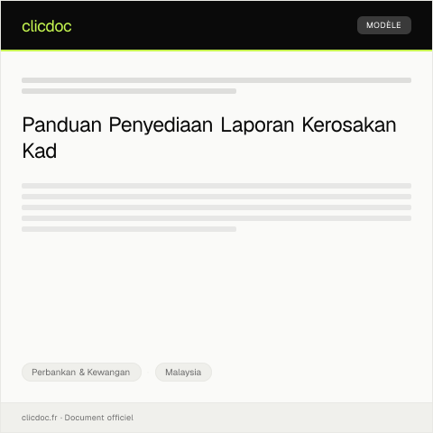 Document preview: Laporan Kerosakan Kad — Perbankan & Kewangan, Malaysia
