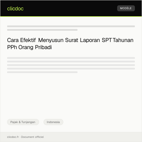 Document preview: Laporan SPT Tahunan PPh Orang Pribadi melalui e-Filing — Pajak & Tunjangan, Indonesia