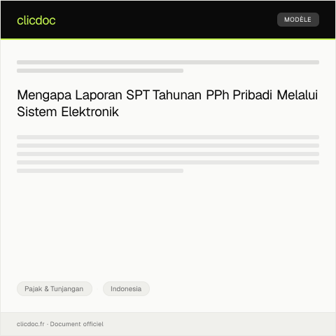 Document preview: Laporan SPT Tahunan PPh Orang Pribadi melalui Sistem Elektronik — Pajak & Tunjangan, Indonesia