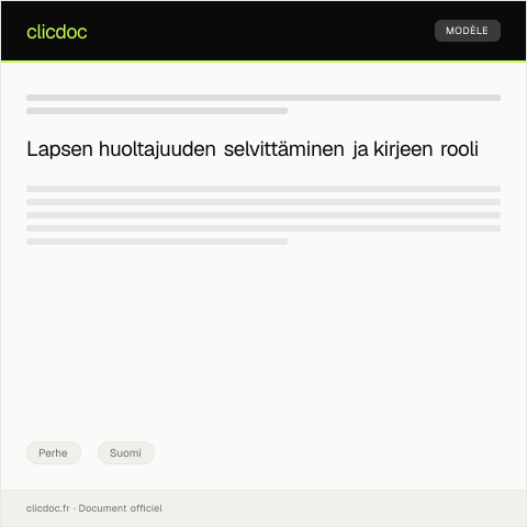 Document preview: Lapsen huoltajuus — Perhe, Suomi