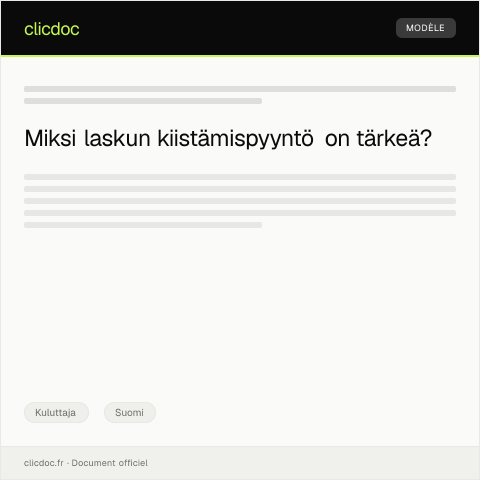 Document preview: Laskun kiistämispyyntö — Kuluttaja, Suomi