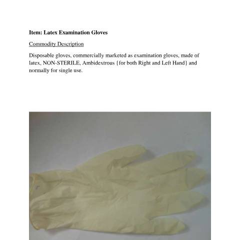Document preview: Classification of Latex Gloves — Document, Mauritius (CERFA n°LatexGloves)