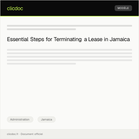Document preview: Letter of Lease Termination to Landlord for Jamaica Property — Administration, Jamaica
