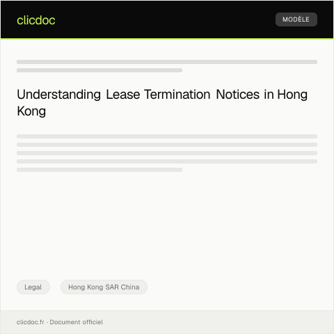 Document preview: Legal Notice of Lease Termination 租約終止法律通知 — Legal, Hong Kong SAR China