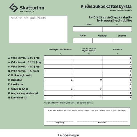 Document preview: Leiðrétting einstakra tímabila. — Einstaklingar, Ísland (CERFA n°RSK 10.03)