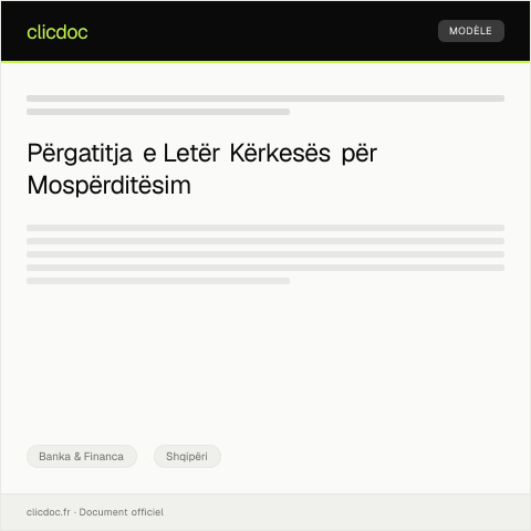 Document preview: Letër kërkesë për mospërditësim të shkaktuar nga verifikimet e rreme — Banka & Financa, Shqipëri