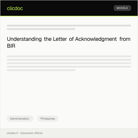 Document preview: Letter of Acknowledgment — Administration, Philippines