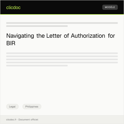 Document preview: Letter of Authorization — Legal, Philippines