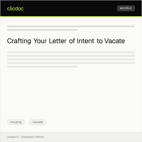 Document preview: Letter of Intent to Vacate — Housing, Canada