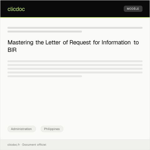 Document preview: Letter of Request for Information — Administration, Philippines