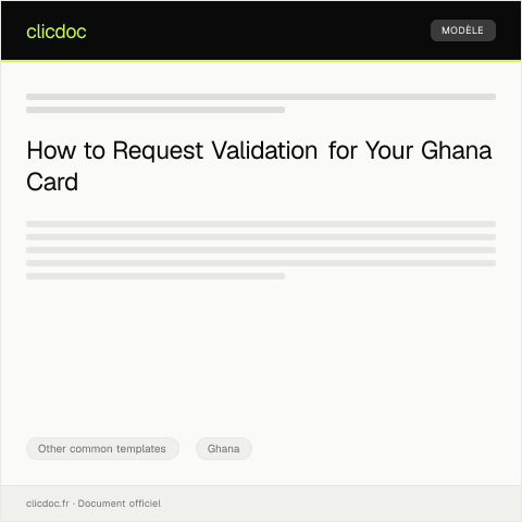 Document preview: Letter Request for Ghana Card Validation — Other common templates, Ghana