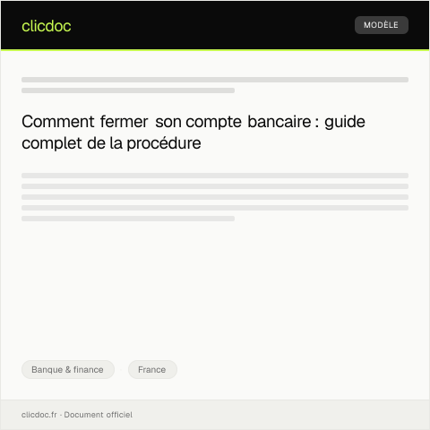 Aperçu du document Lettre de clôture de compte bancaire — Banque & finance, France