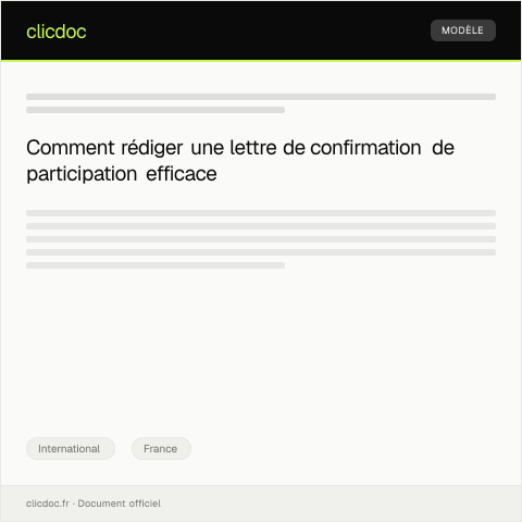 Aperçu du document Lettre de confirmation de participation à un programme d’échange — International, France