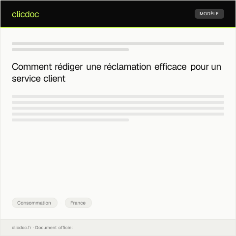 Aperçu du document Lettre d’insatisfaction suite à un service client décevant — Consommation, France