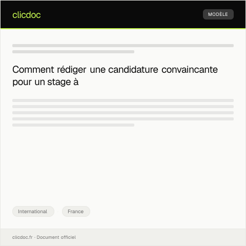 Aperçu du document Lettre de motivation pour un stage international — International, France
