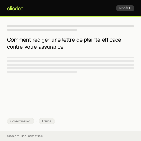 Aperçu du document Lettre de plainte contre une assurance invalidante — Consommation, France