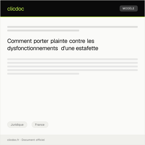 Aperçu du document Lettre de plainte contre une estafette judiciaire — Juridique, France