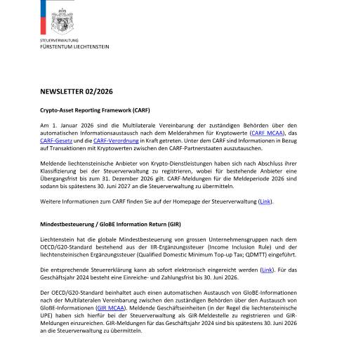 Dokumentvorschau: STV-Newsletter 02/2026 — Newsletter, Liechtenstein (CERFA n°stv_newsletter)
