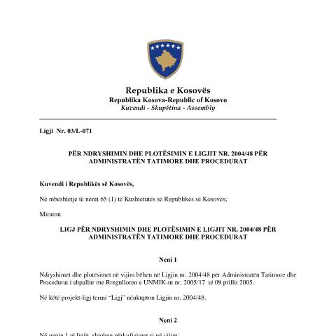 Document preview: Ligji_2008_03_L_071 — Ligjet, Kosovë