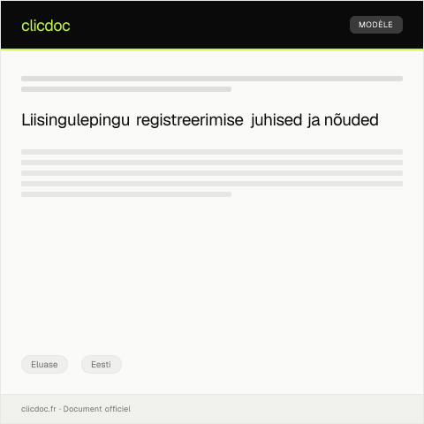 Document preview: Liisinguleping registreerimine — Eluase, Eesti