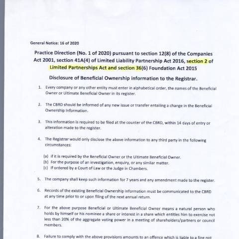 Document preview: Limited Partnership GN 16 of 2020 — Document, Mauritius (CERFA n°Limited-Partnership-GN-16-of-2020)