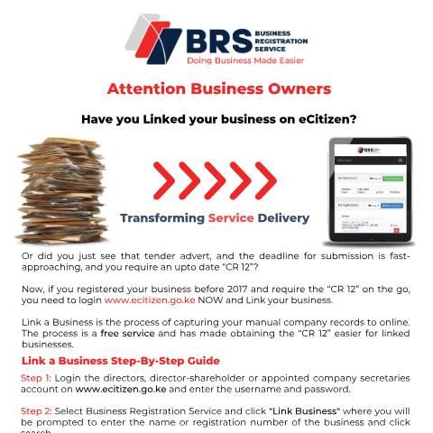 Document preview: Link a Business — Document, Kenya (CERFA n°Link-a-Business)