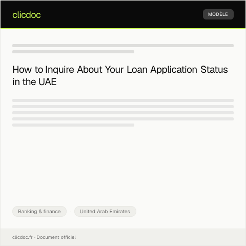 Document preview: Enquiry Regarding Loan Application Status / استفسار حول حالة طلب القرض — Banking & finance, United Arab Emirates