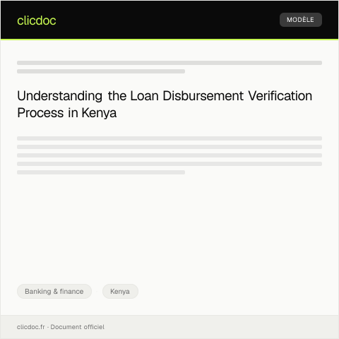 Document preview: Application for Loan Disbursement Verification (Form BK-LOAN005) — Banking & finance, Kenya