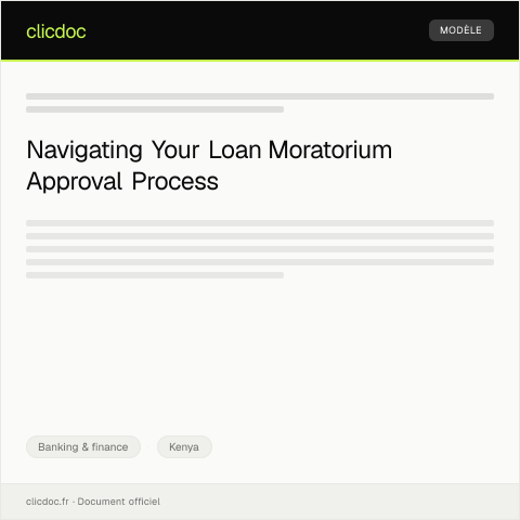 Document preview: Request for Loan Moratorium Approval (Form BK-MOR061) — Banking & finance, Kenya