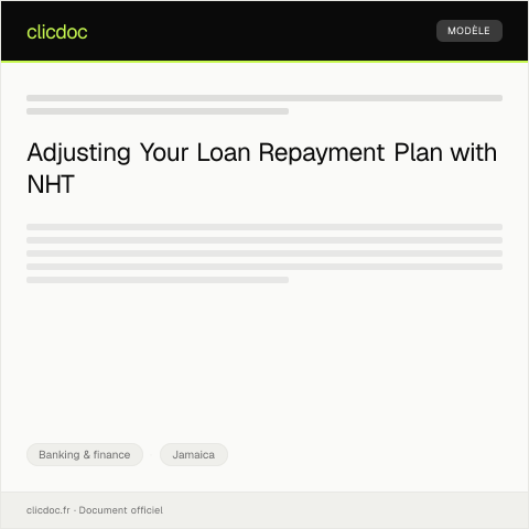 Document preview: Request for Loan Repayment Plan Adjustment from National Housing Trust — Banking & finance, Jamaica