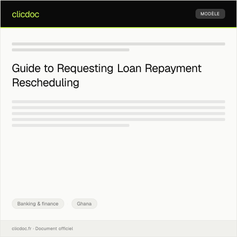 Document preview: Application for Loan Repayment Rescheduling at Ghana Commercial Bank — Banking & finance, Ghana