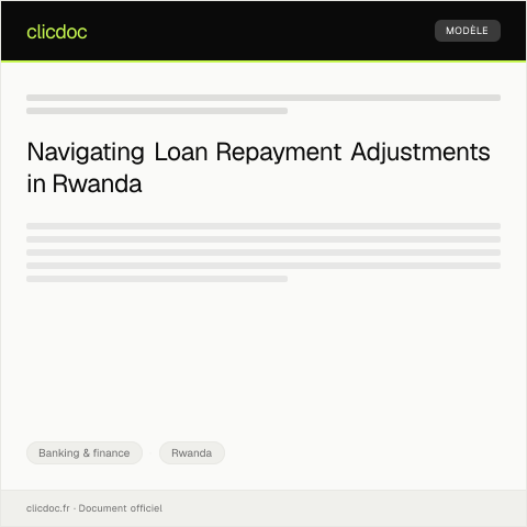 Document preview: Request for Loan Repayment Schedule Adjustment from Bank of Rwanda — Banking & finance, Rwanda
