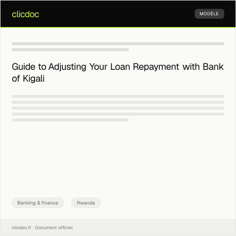 Document preview: Request for Loan Repayment Schedule Adjustment from Bank of Kigali — Banking & finance, Rwanda