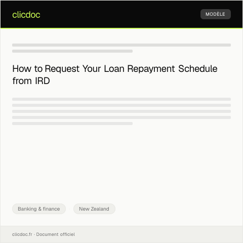 Document preview: Request for Loan Repayment Schedule — Banking & finance, New Zealand