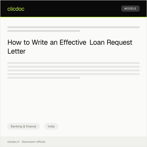 Document preview: Letter for Requesting a Loan — Banking & finance, India