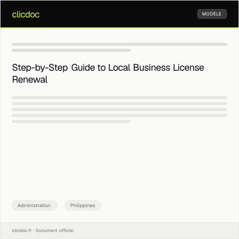 Document preview: Application for Local Business License Renewal at City Hall — Administration, Philippines