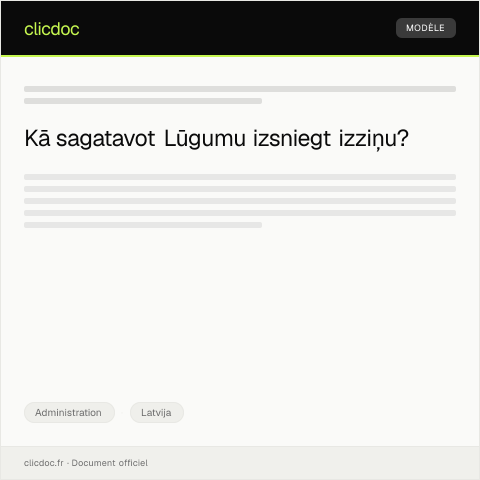 Document preview: Lūgums izsniegt izziņu — Administration, Latvija