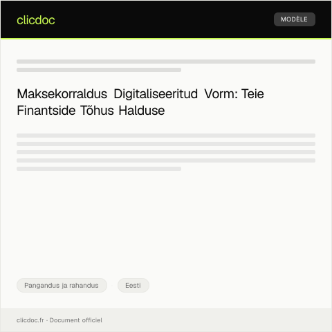 Document preview: Maksekorraldus digitaliseeritud vorm — Pangandus ja rahandus, Eesti