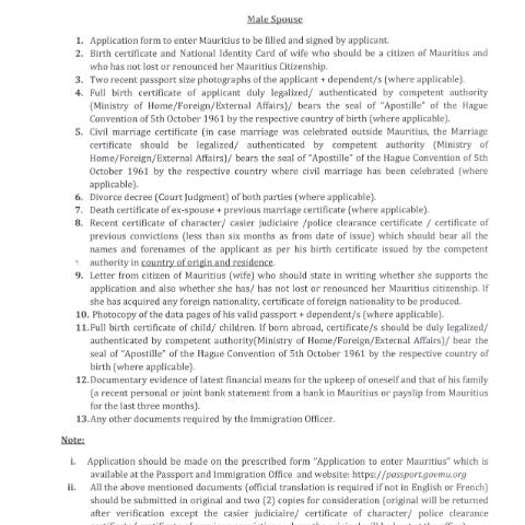 Document preview: Male Spouse New — Document, Mauritius (CERFA n°Male-Spouse-New)