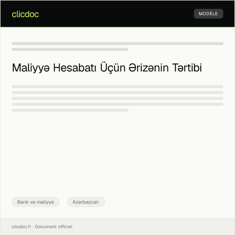 Document preview: Maliyyə hesabatı üçün ərizə — Bank və maliyyə, Azərbaycan