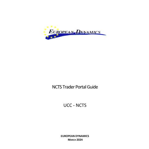 Document preview: NCTS - P5 — ncts-trader-portal-guide-v1-0.pdf — customs_excise, Malta (CERFA n°ncts-trader-portal-guide-v1-0)