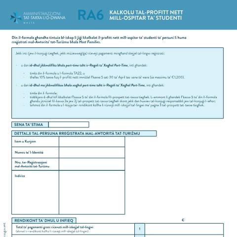 Document preview: RA Forms — mtca-ra6-mlt-eng3ac0d07f-a086-43ae-97f6-228c790dfdd6.pdf — income_tax, Malta (CERFA n°mtca-ra6-mlt-eng3ac0d07f-a086-43ae-97f6-228c790dfdd6)