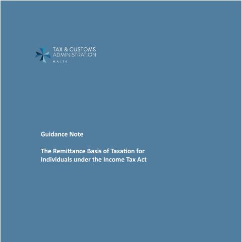 Document preview: Tax Guidelines — mtca-guidelines-on-the-remittance-under-the-income-tax.pdf — income_tax, Malta (CERFA n°mtca-guidelines-on-the-remittance-under-the-income-tax)