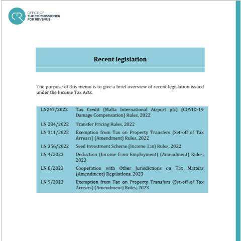 Document preview: 2023 — update-1---january-2023.pdf — income_tax, Malta (CERFA n°update-1---january-2023)