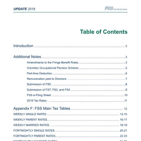 Document preview: FSS Circular Archives — fss_update_2019.pdf — payroll_social_security, Malta (CERFA n°fss_update_2019)