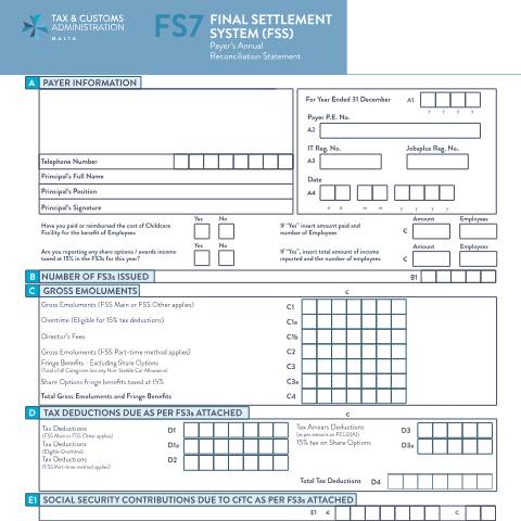 Document preview: Downloads — mtca-fs7-mlt-eng.pdf — payroll_social_security, Malta (CERFA n°fs7)