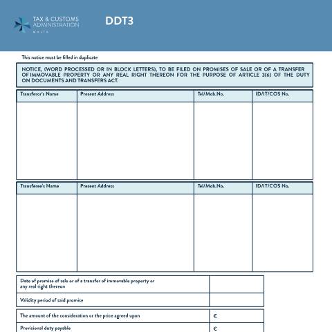 Document preview: Downloads — ddt3.pdf — property_tax, Malta (CERFA n°ddt3)