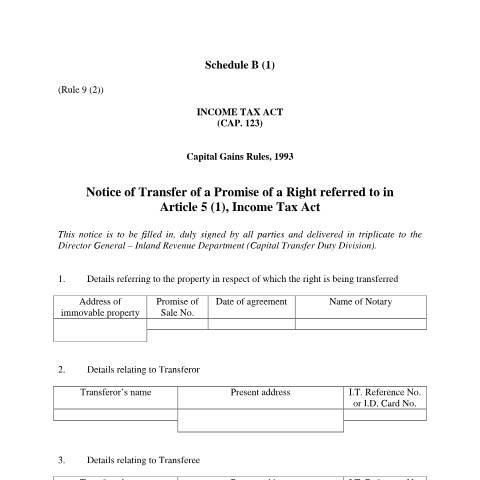 Document preview: Downloads — cgt_schedule_b1.pdf — property_tax, Malta (CERFA n°cgt-schedule-b1)